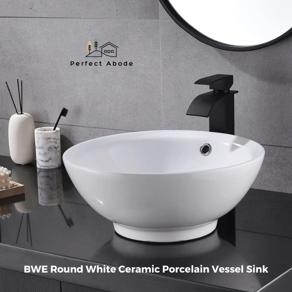 bwe round white ceramic porcelain vessel sink