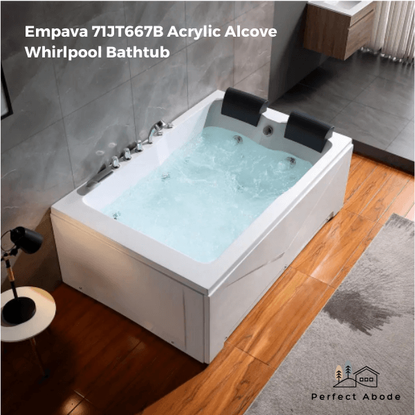 Empava 71JT667B Acrylic Alcove Whirlpool Bathtub