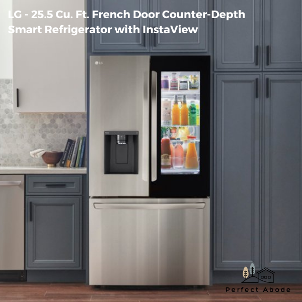 lg 25.5 cu. ft. french door counter depth smart refrigerator with instaview