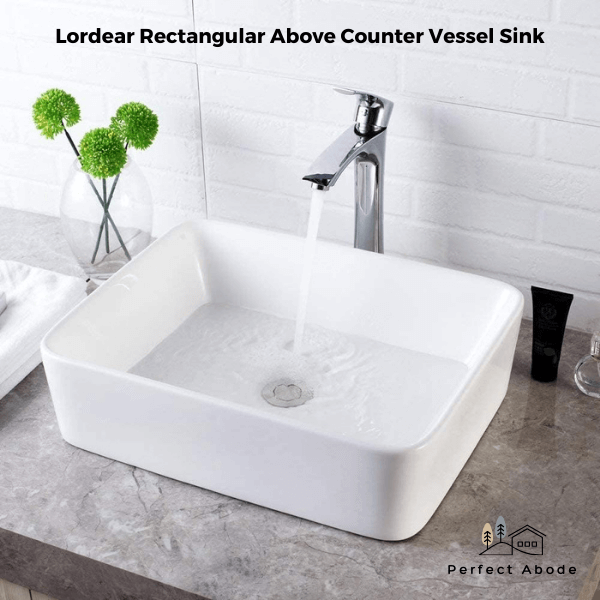 lordear rectangular above counter vessel sink