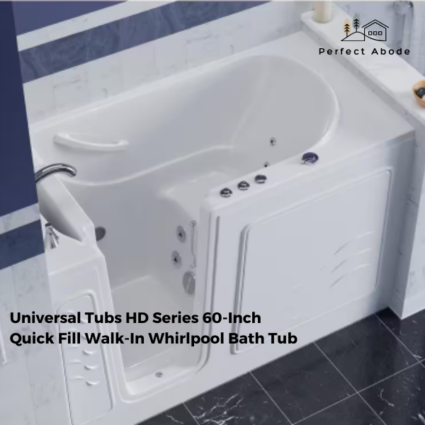 Universal Tubs HD Series 60-Inch Quick Fill Walk-In Whirlpool Bath Tub