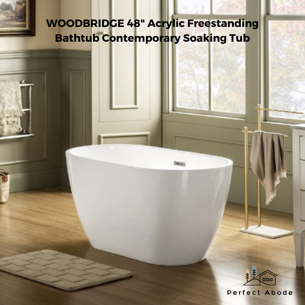 WOODBRIDGE 48" Acrylic Freestanding Bathtub Contemporary Soaking Tub
