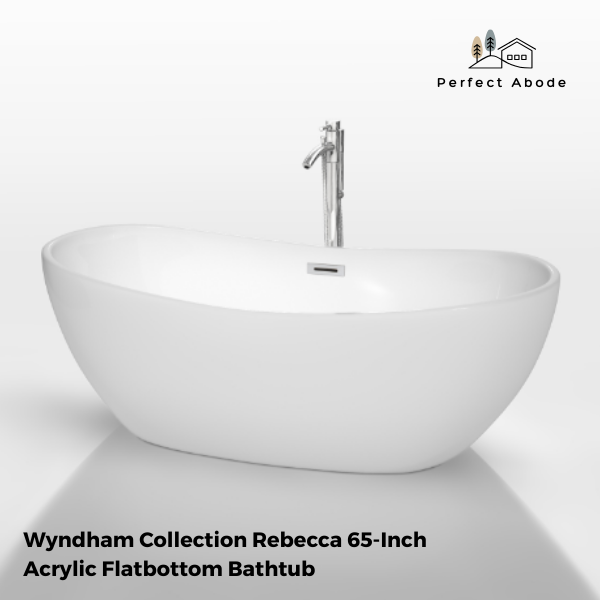 Wyndham Collection Rebecca 65-Inch Acrylic Flatbottom Bathtub